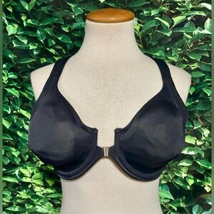 Cacique Lightly Lined T Shirt Bra Front Closure Black Women’s 36D